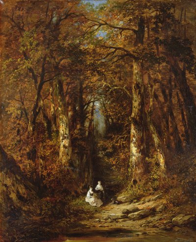 In het bos, 1871 door Hugo Le Bas